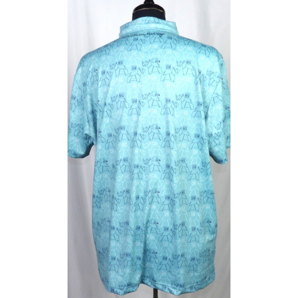 William Murray Short Sleeved Stretch Dog Print Performance Golf Shirt Men's XL - Picture 5 of 8